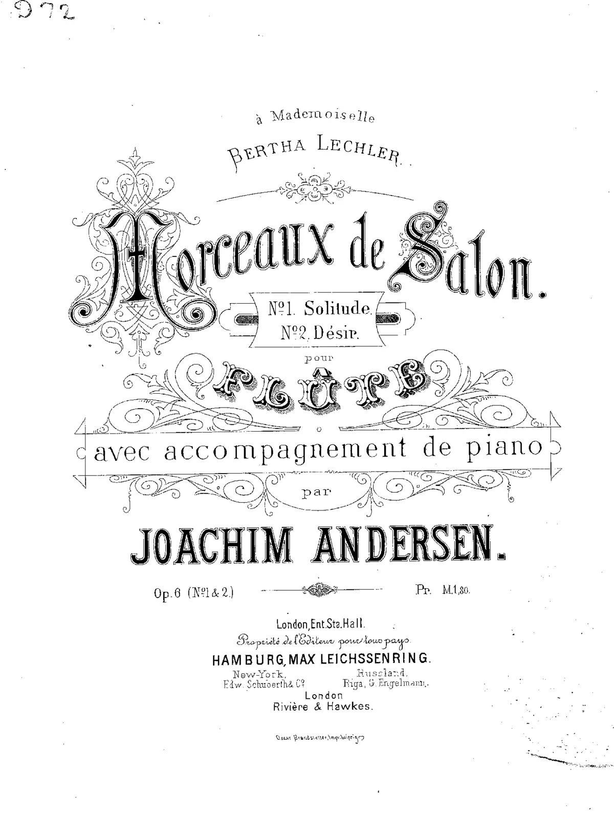 2 Salon Pieces for Flute and Piano, Op.6 - Page 1
