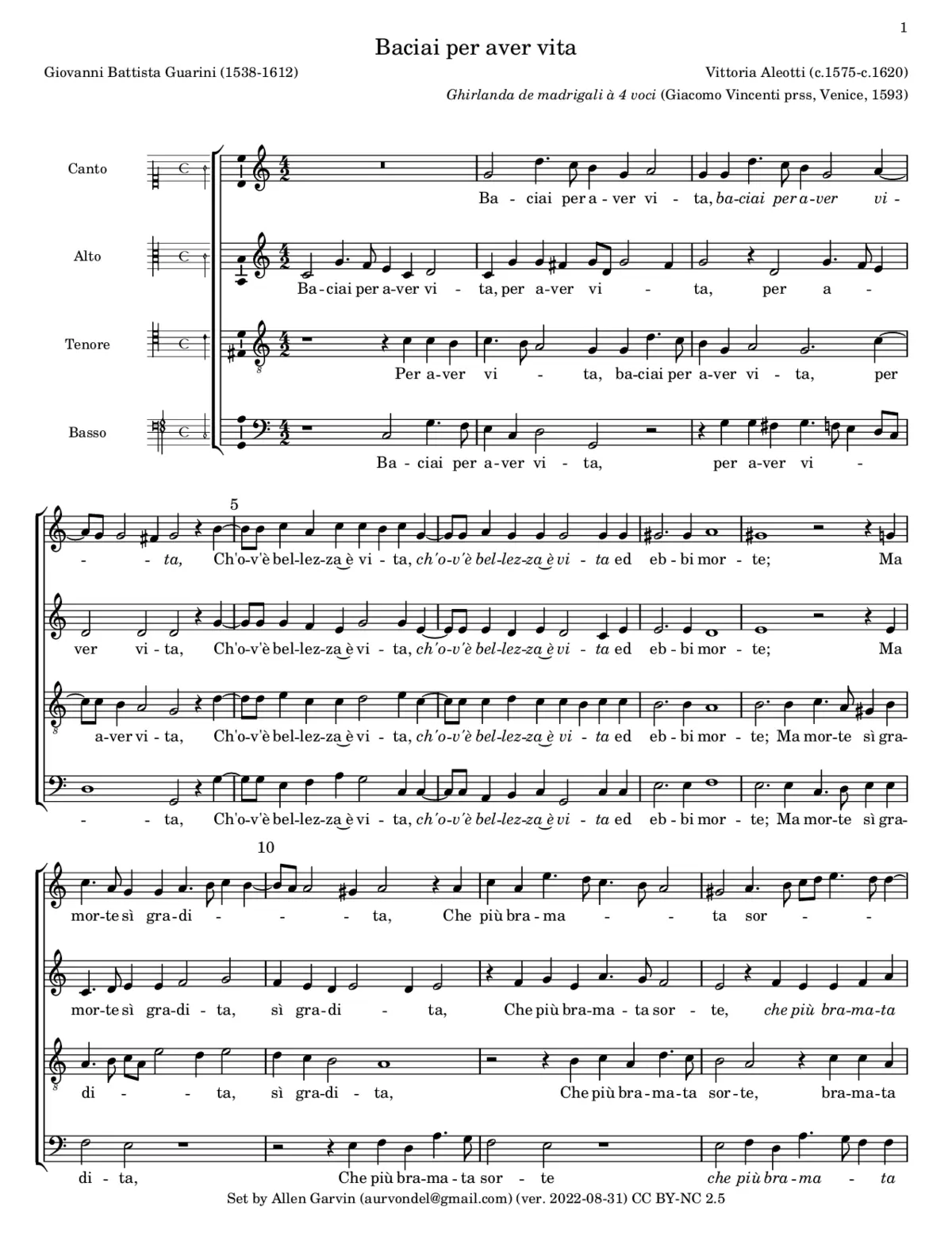 Baciai per aver vita - Page 1