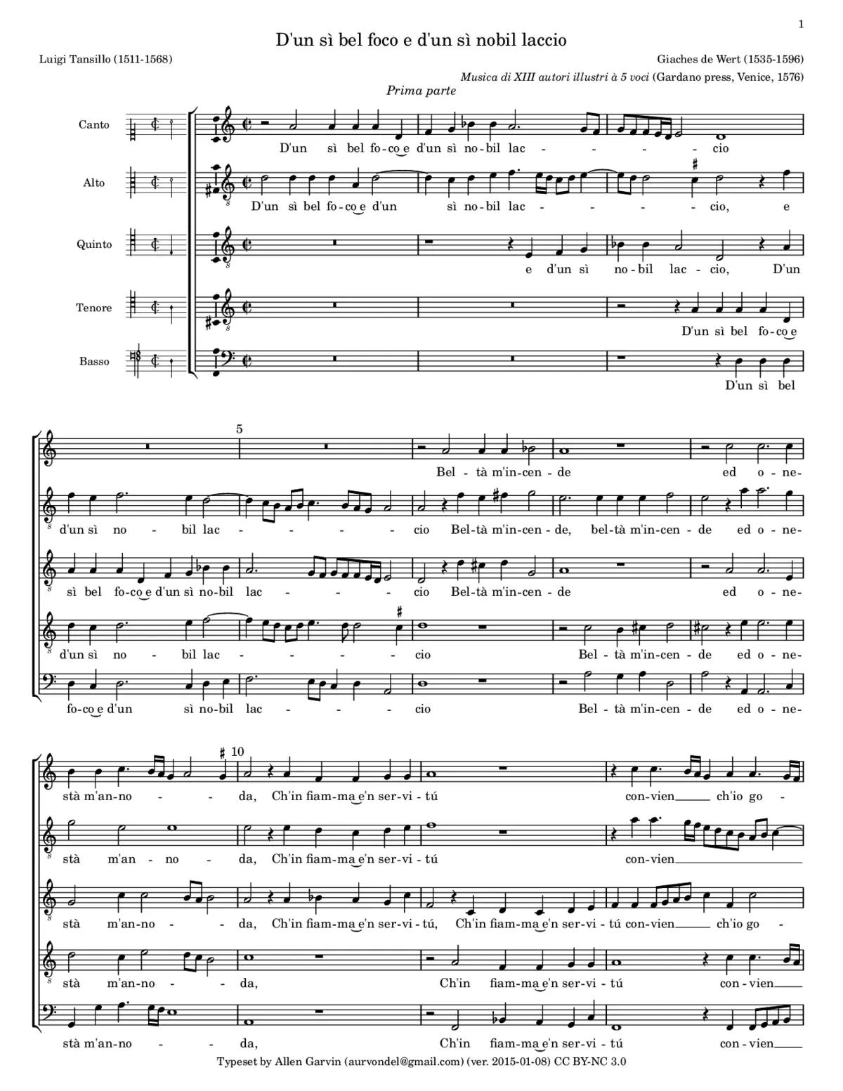 D'un sì bel foco - Page 1