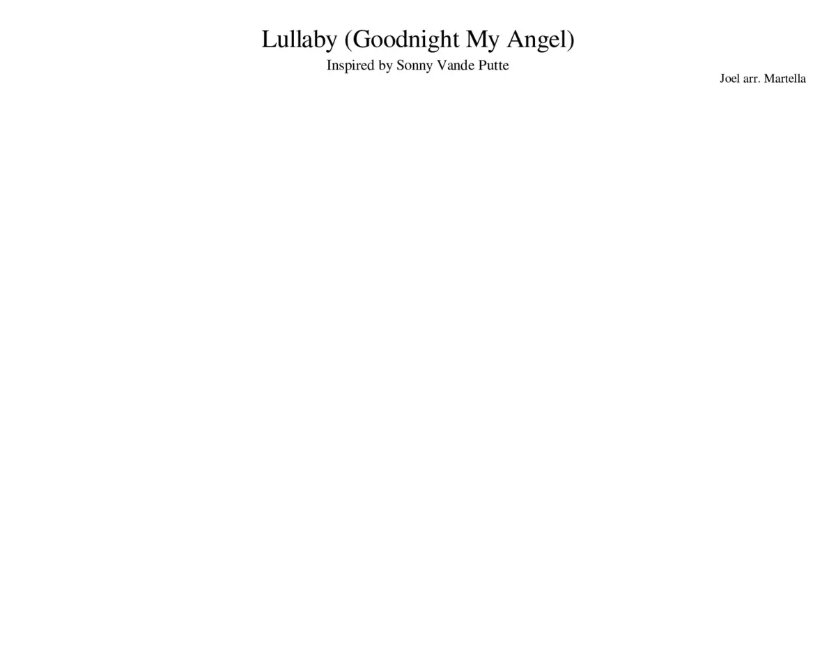 Lullabye (Goodnight My Angel) - Page 1