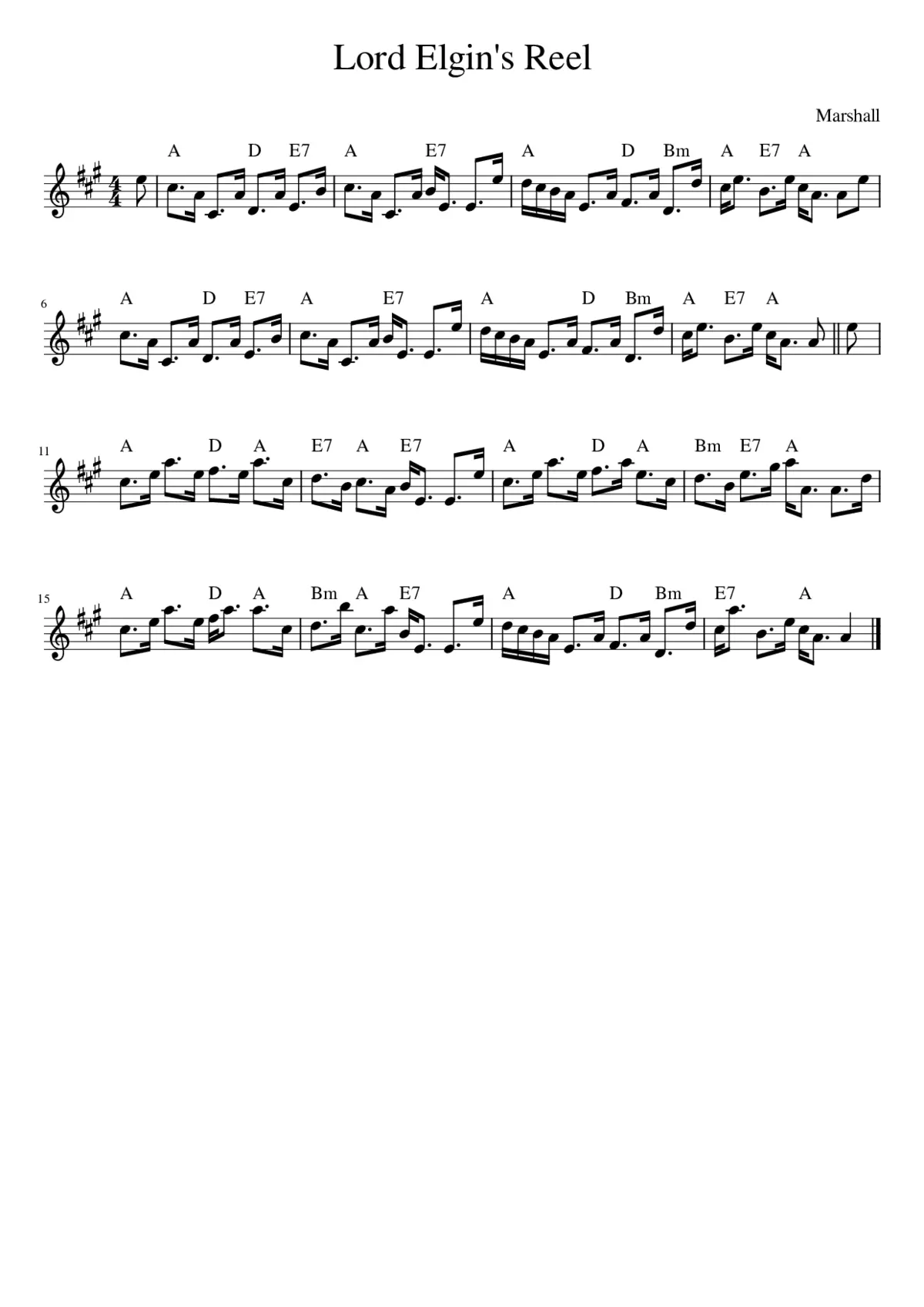 Lord Elgin's Reel - Page 1