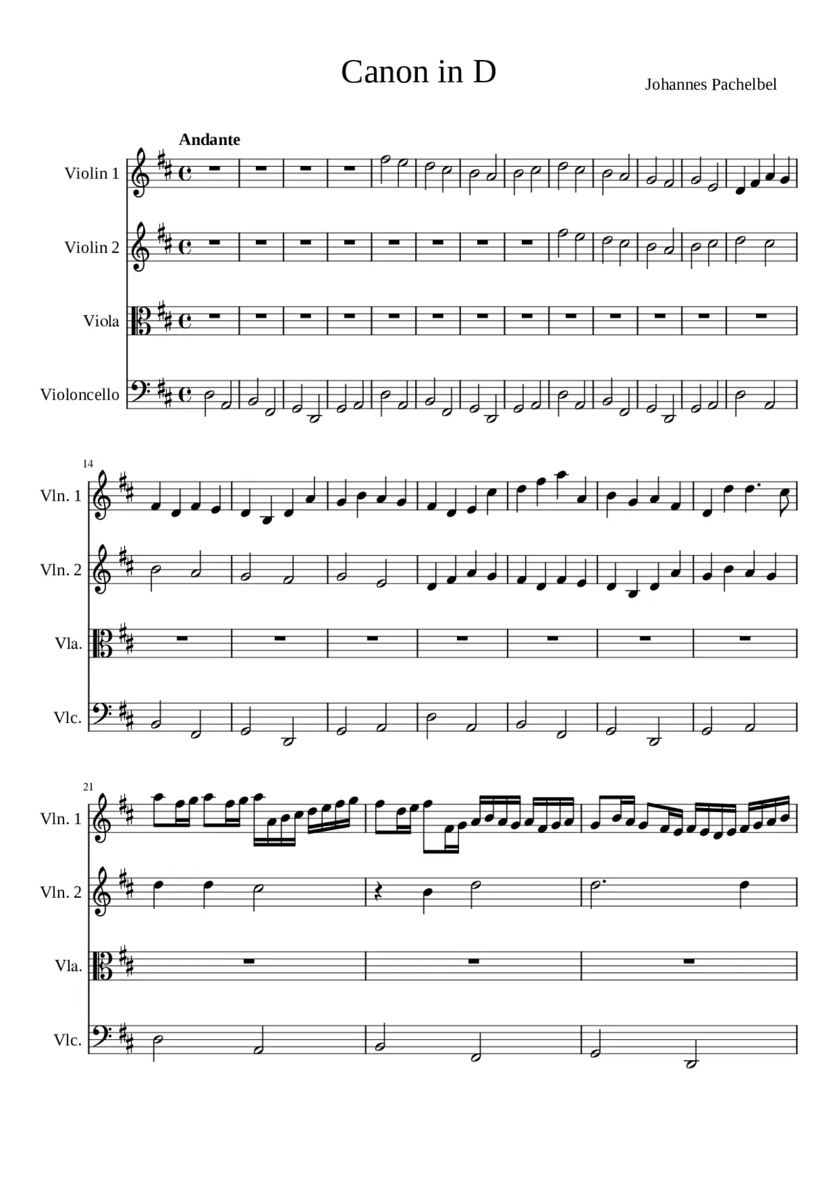 Canon and Gigue in D major P.37 - Page 1