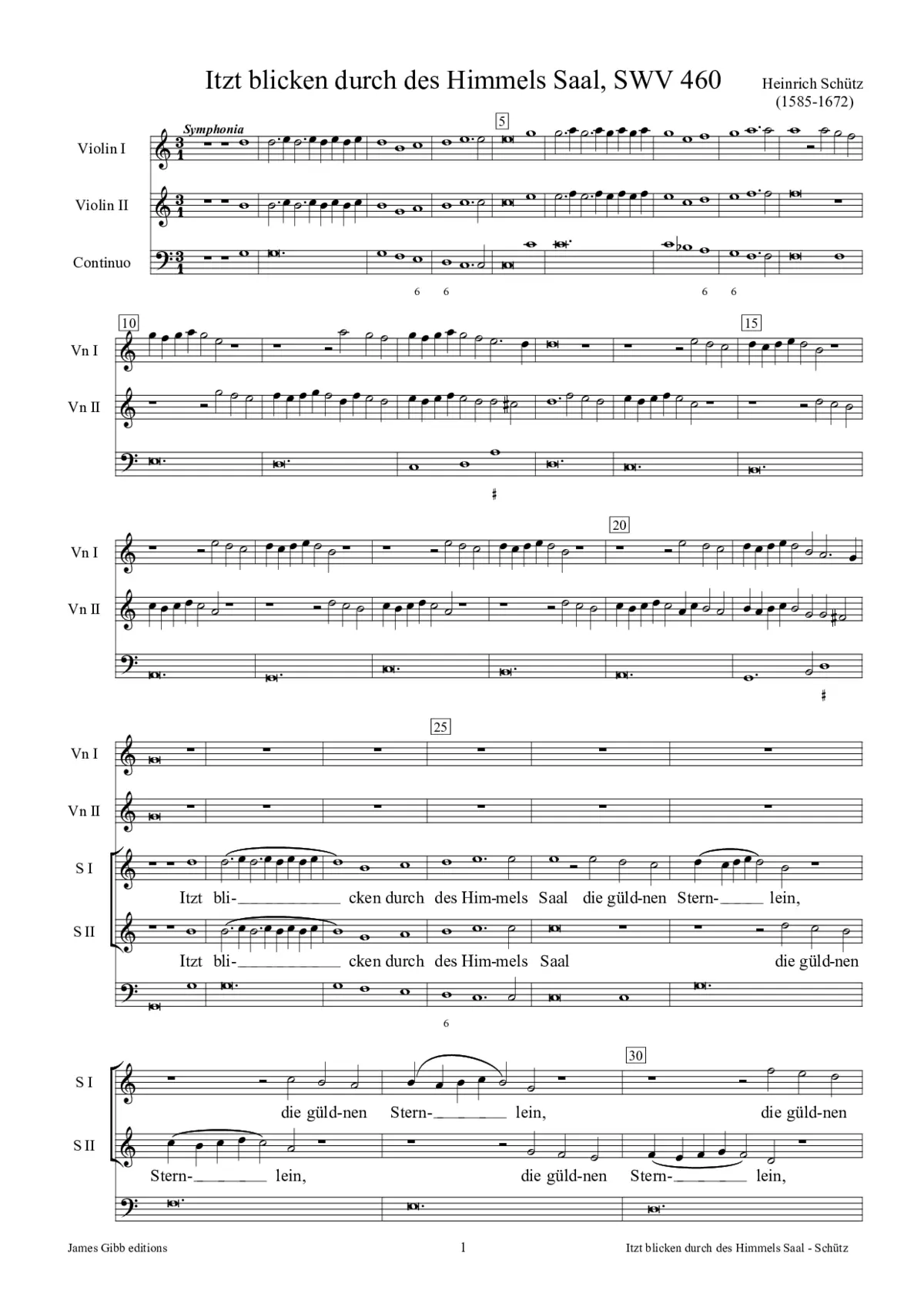 Itzt blicken durch des Himmels Saal, SWV 460 - Page 1
