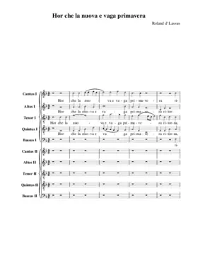 Hor che la nuova e vaga primavera