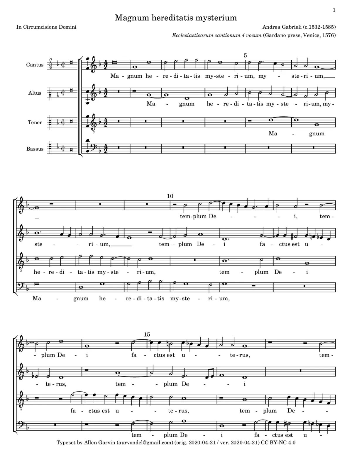 Magnum hereditatis - Page 1