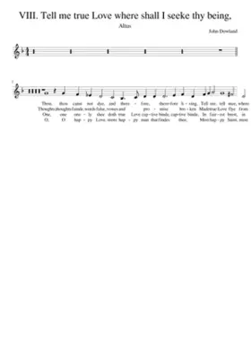 VIII. Tell me true Love where shall I seeke thy being