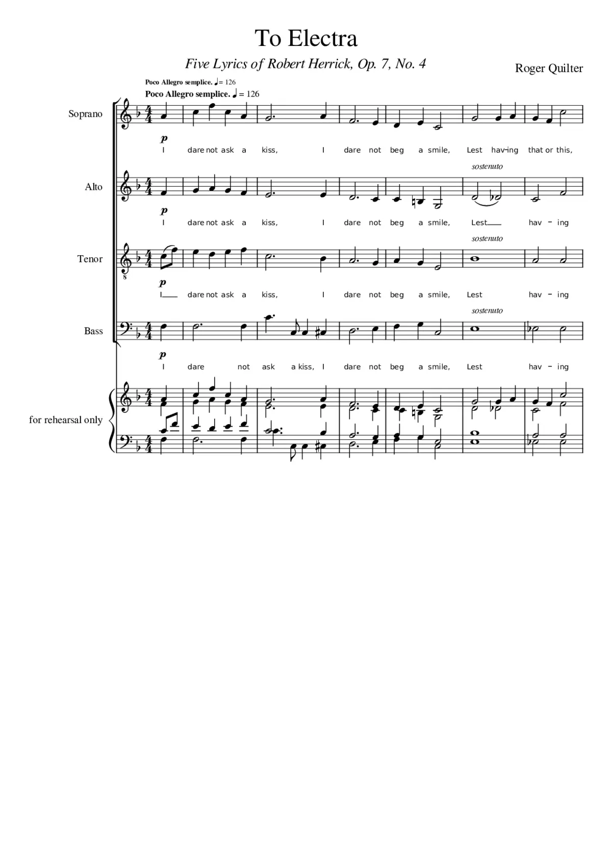 To Electra Op. 7 No. 4 - Page 1