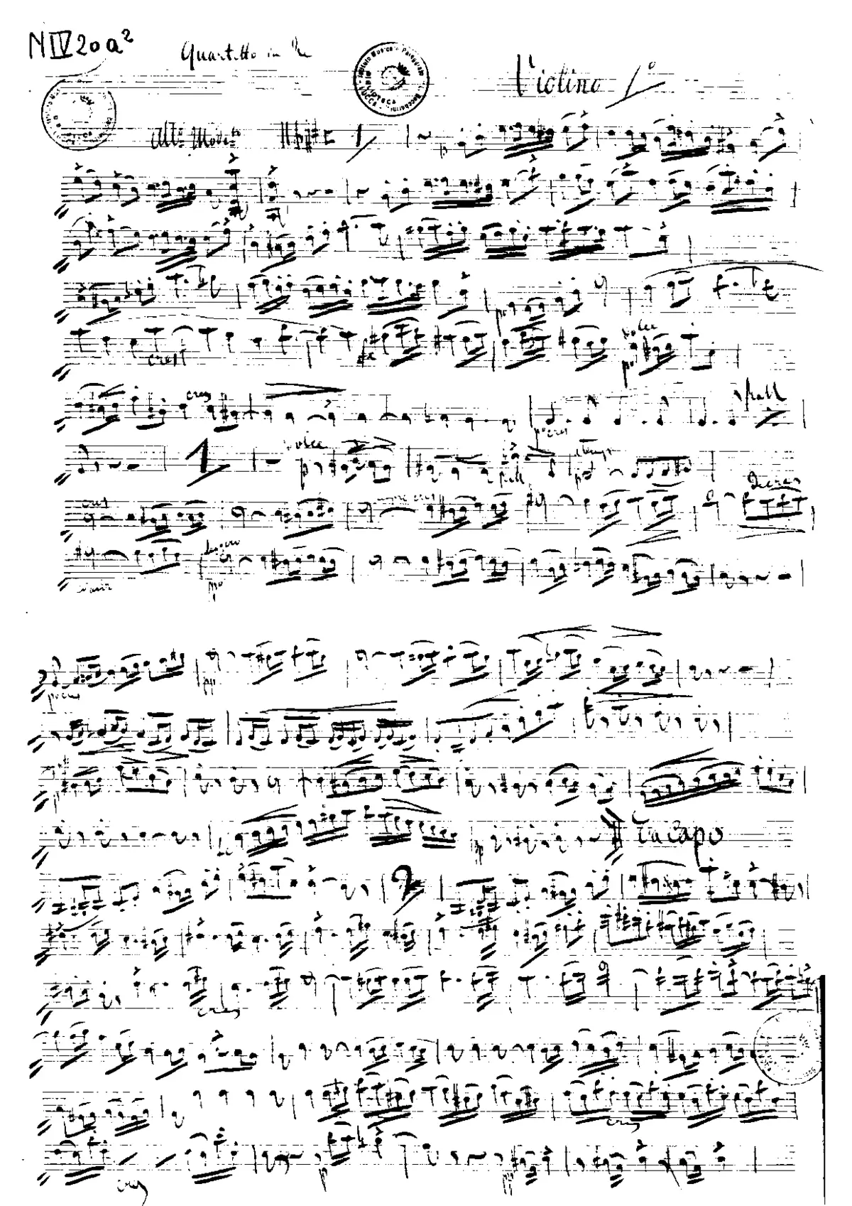 String Quartet in D major - Page 1