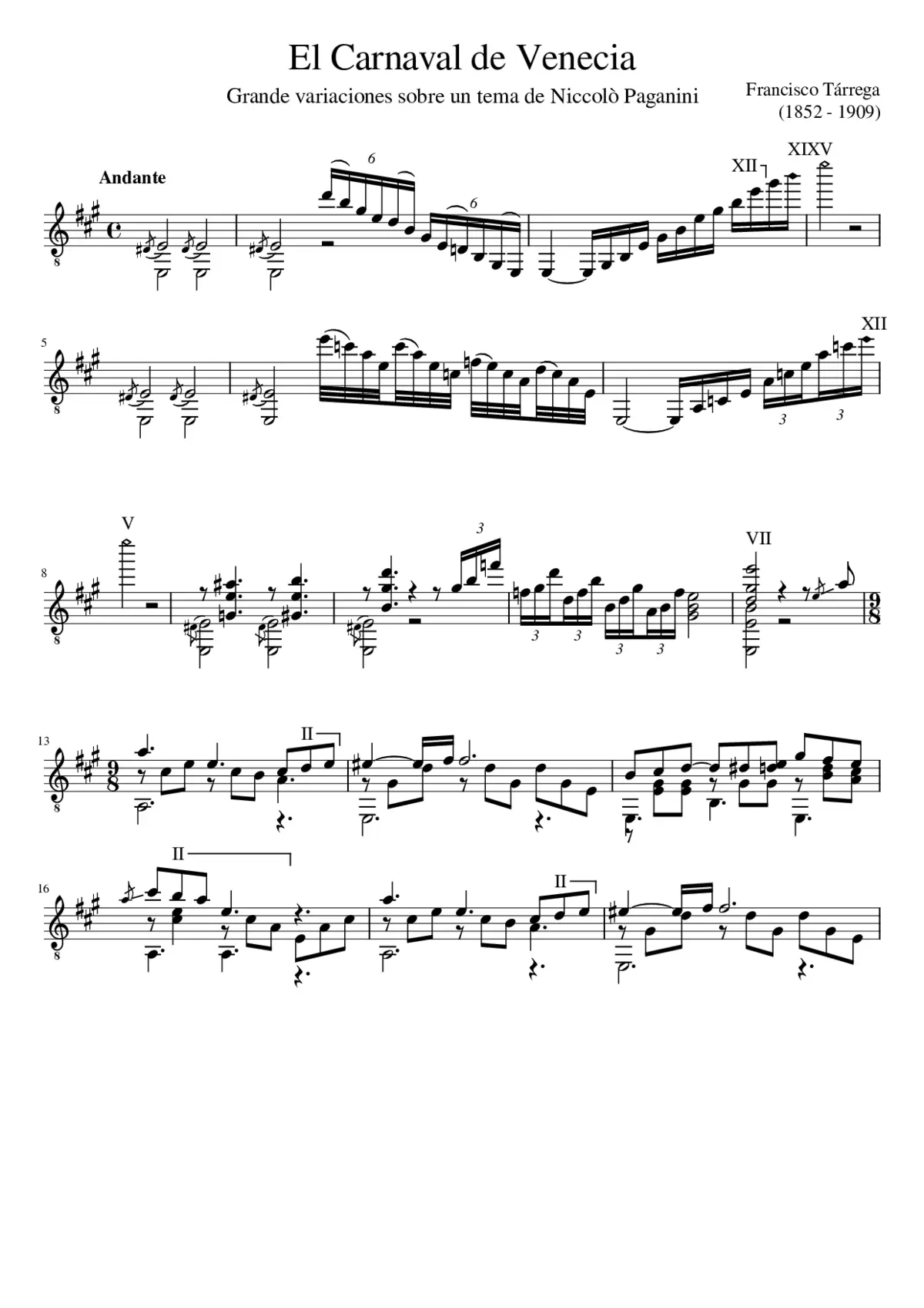 variations on the carnival of venice - Page 1