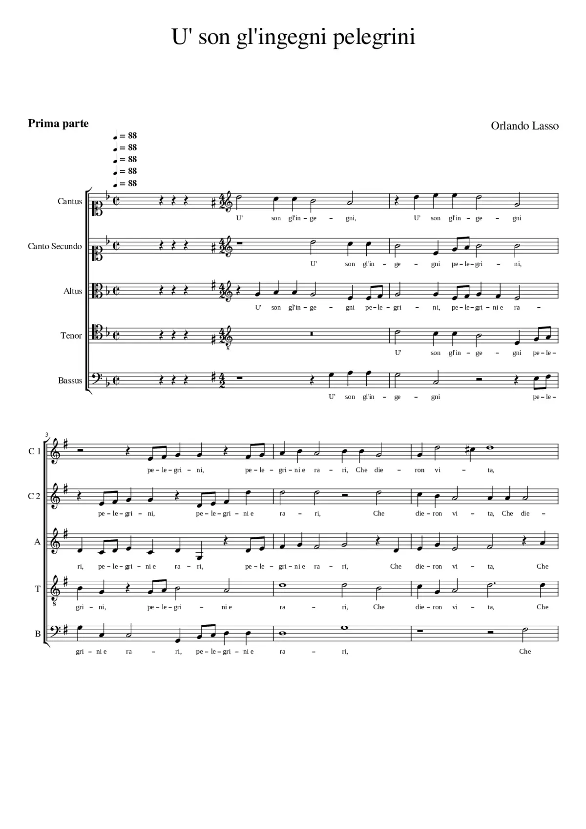U' son gl'ingegni pellegrini - Page 1