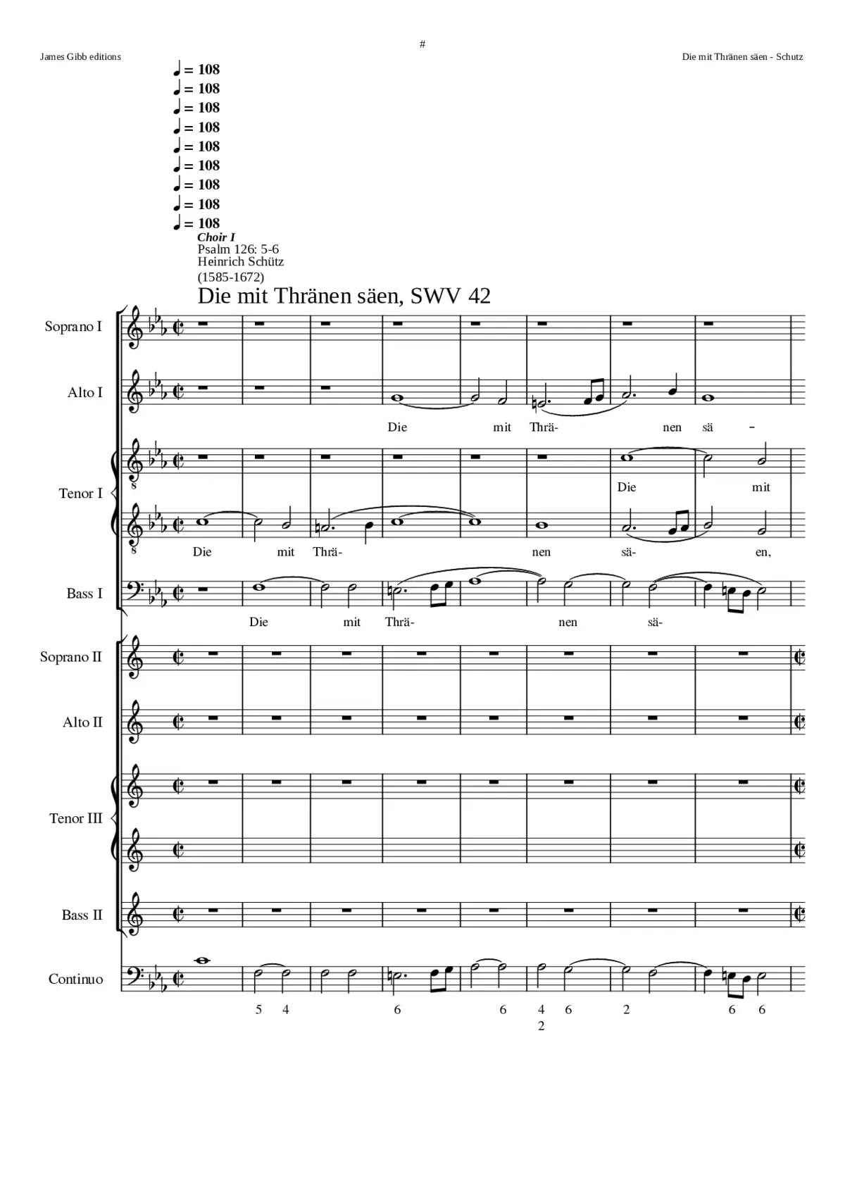 Die mit Tränen säen SWV 42 - Page 1