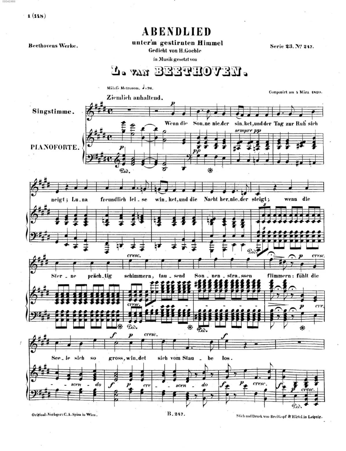 Abendlied unterm gestirnten Himmel - Page 1