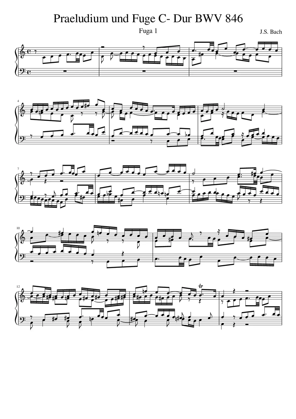 Prelude and Fugue in C major BWV 846 - Page 1