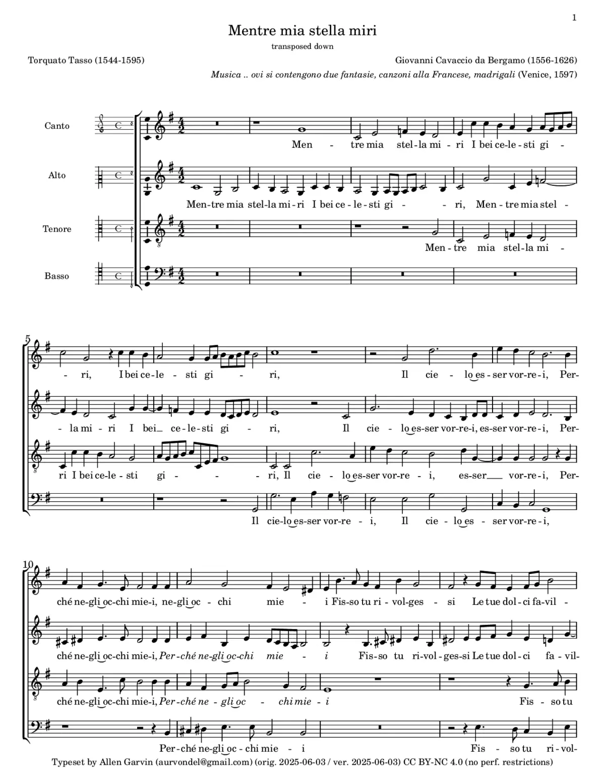 Mentre mia stella miri - Page 1