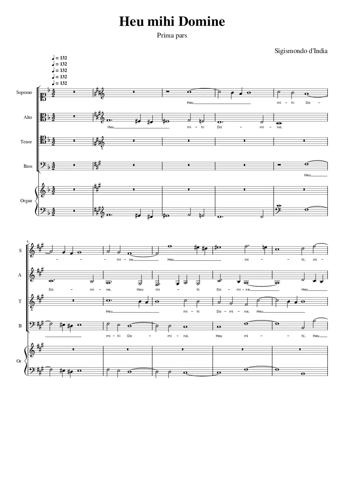 Heu mihi Domine (prima pars) - Page 1