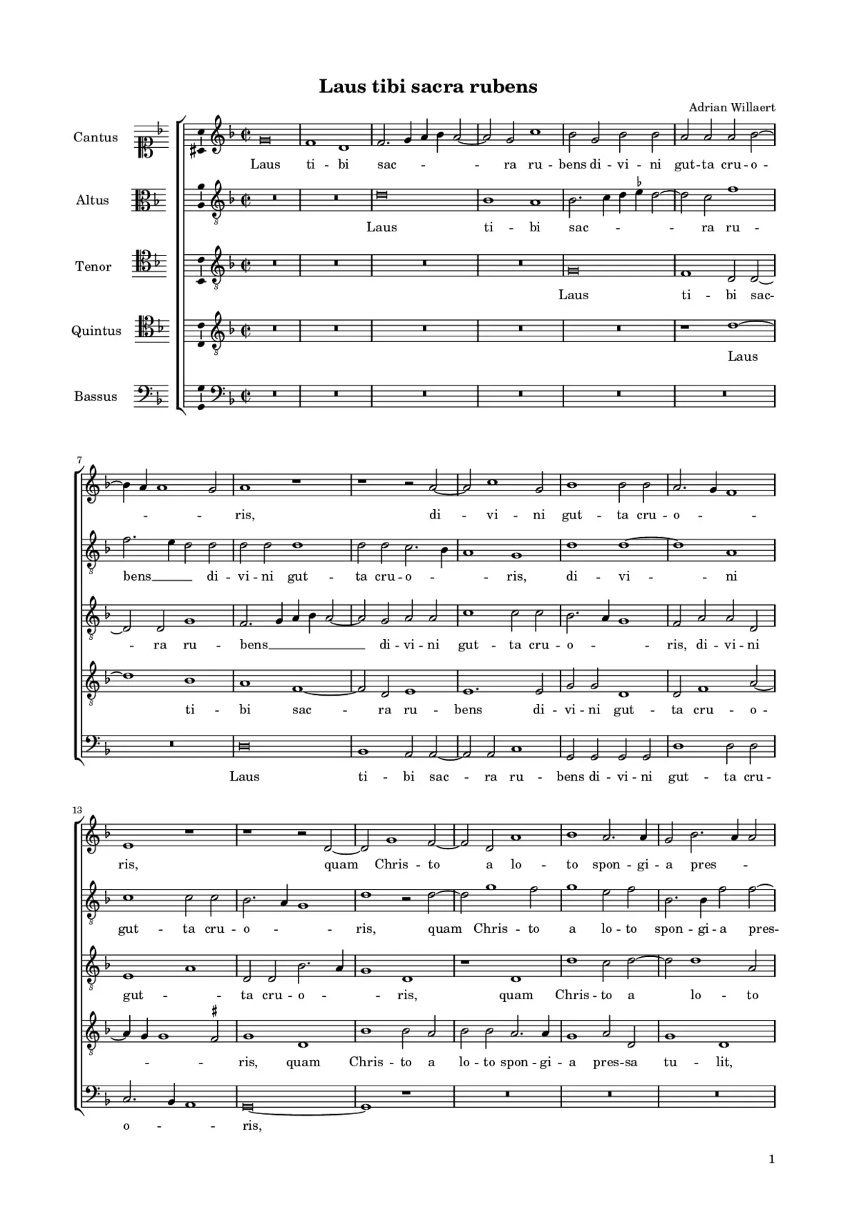 Laus tibi sacra rubens - Page 1