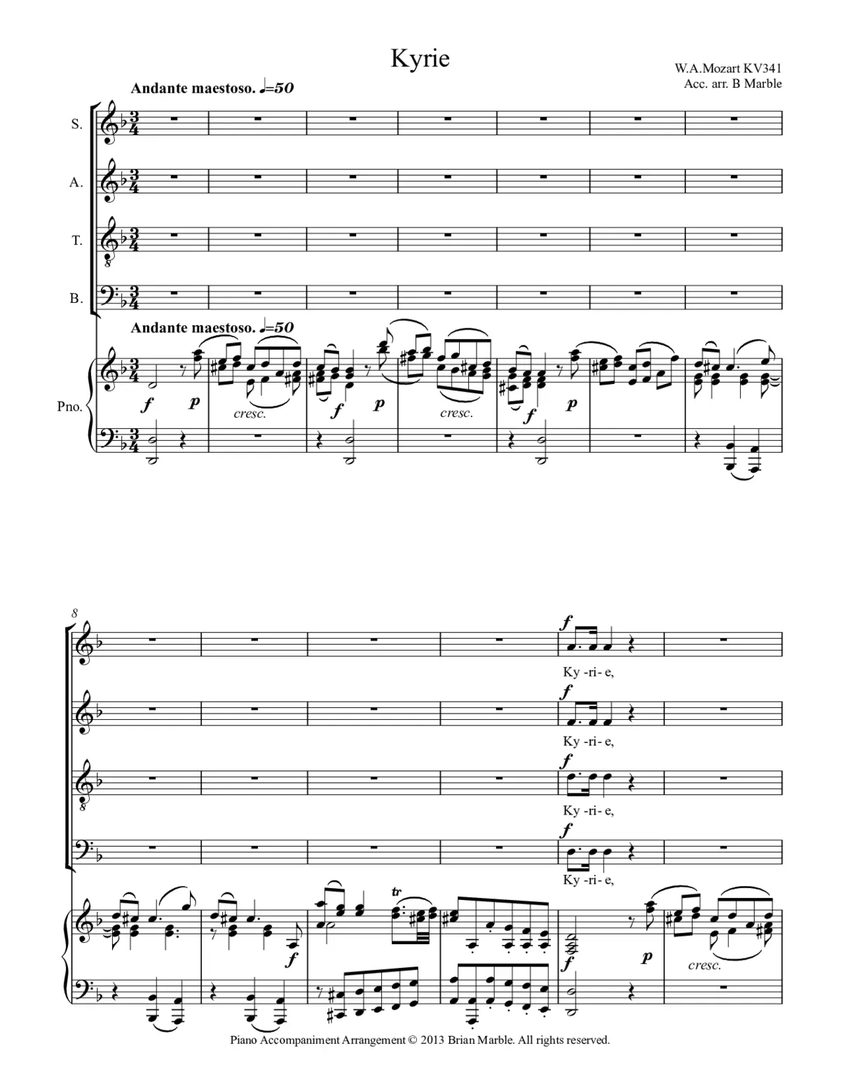 Kyrie in D minor, KV 341 - Page 1