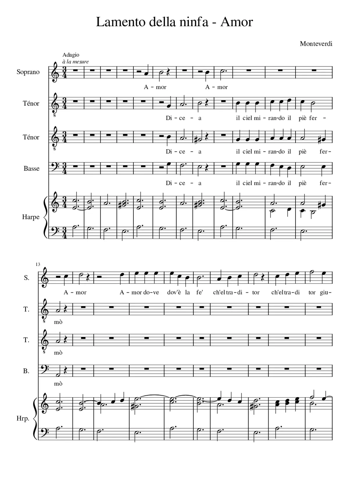 Lamento della ninfa SV 163 - Page 1