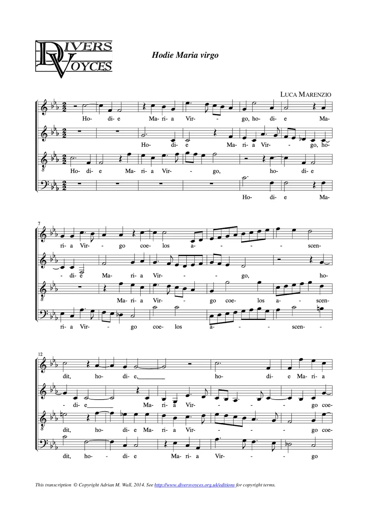 Hodie Maria Virgo - Page 1