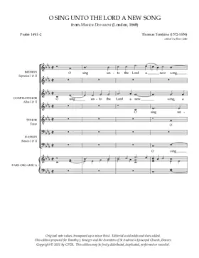 O sing unto the Lord a new song