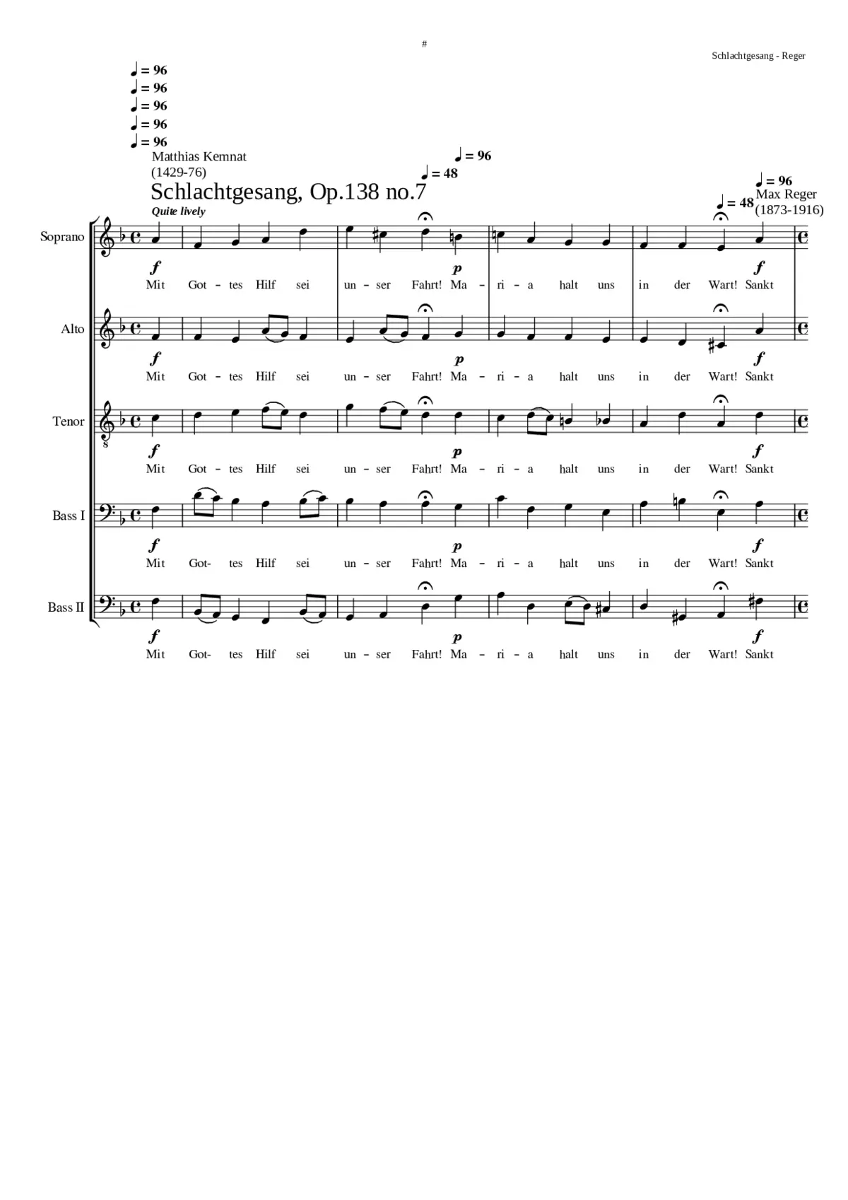 Schlachtgesang Op. 138 No. 7 - Page 1