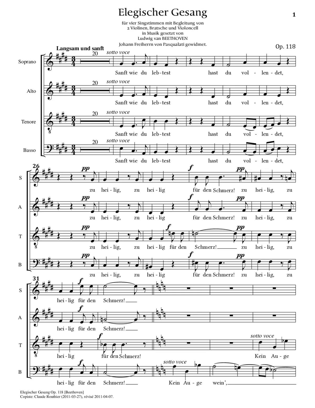 Elegischer Gesang - Page 1