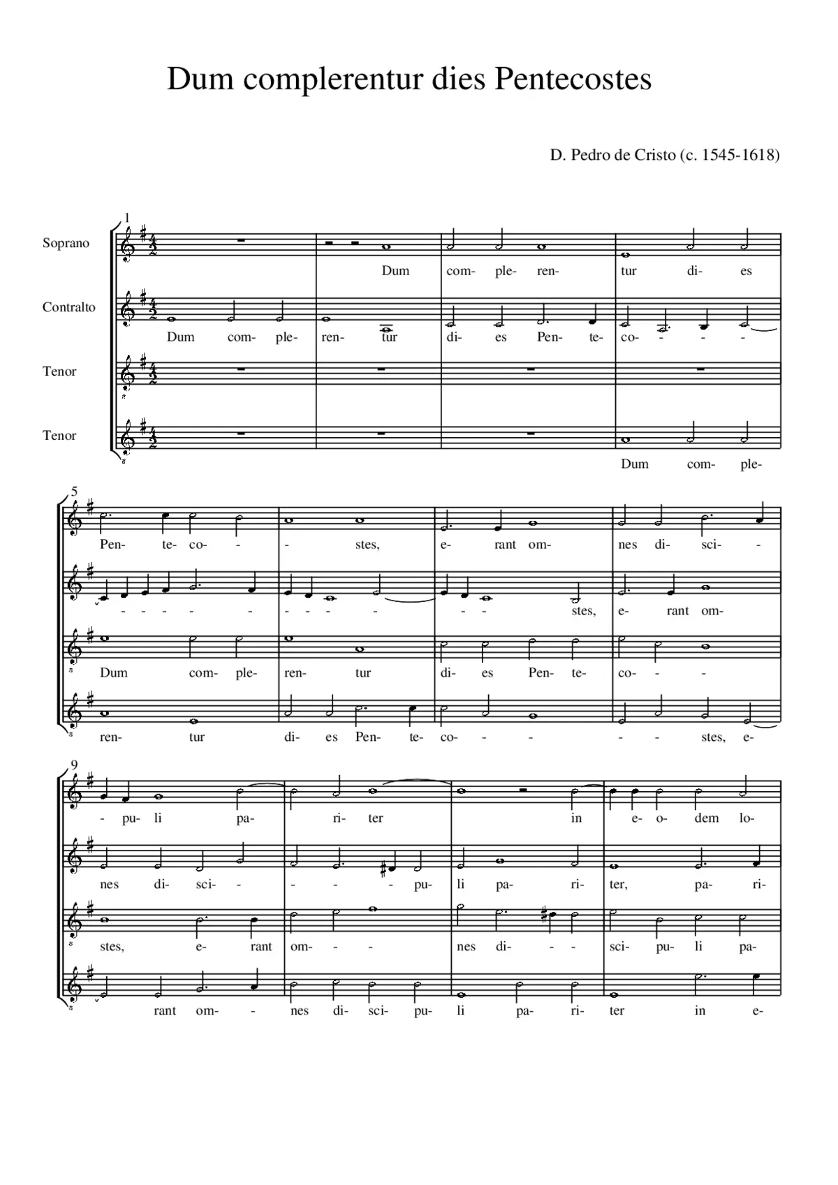 Dum complerentur dies Pentecostes - Page 1