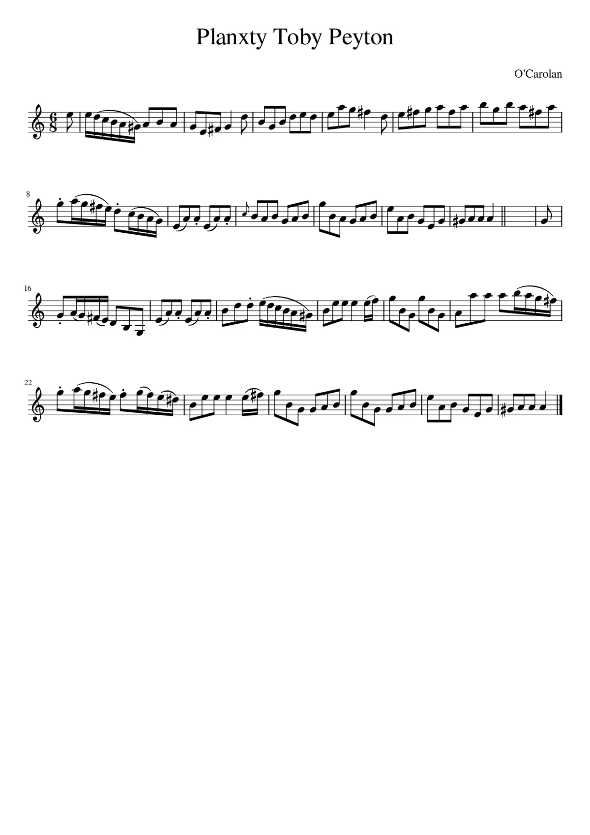 Planxty Toby Peyton - Page 1