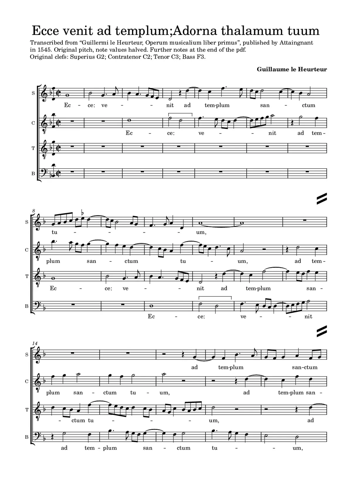 Ecce venit ad templum - Adorna thalamum tuum - Page 1