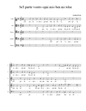 Se'l partir vostro ogni mio ben mi tolse