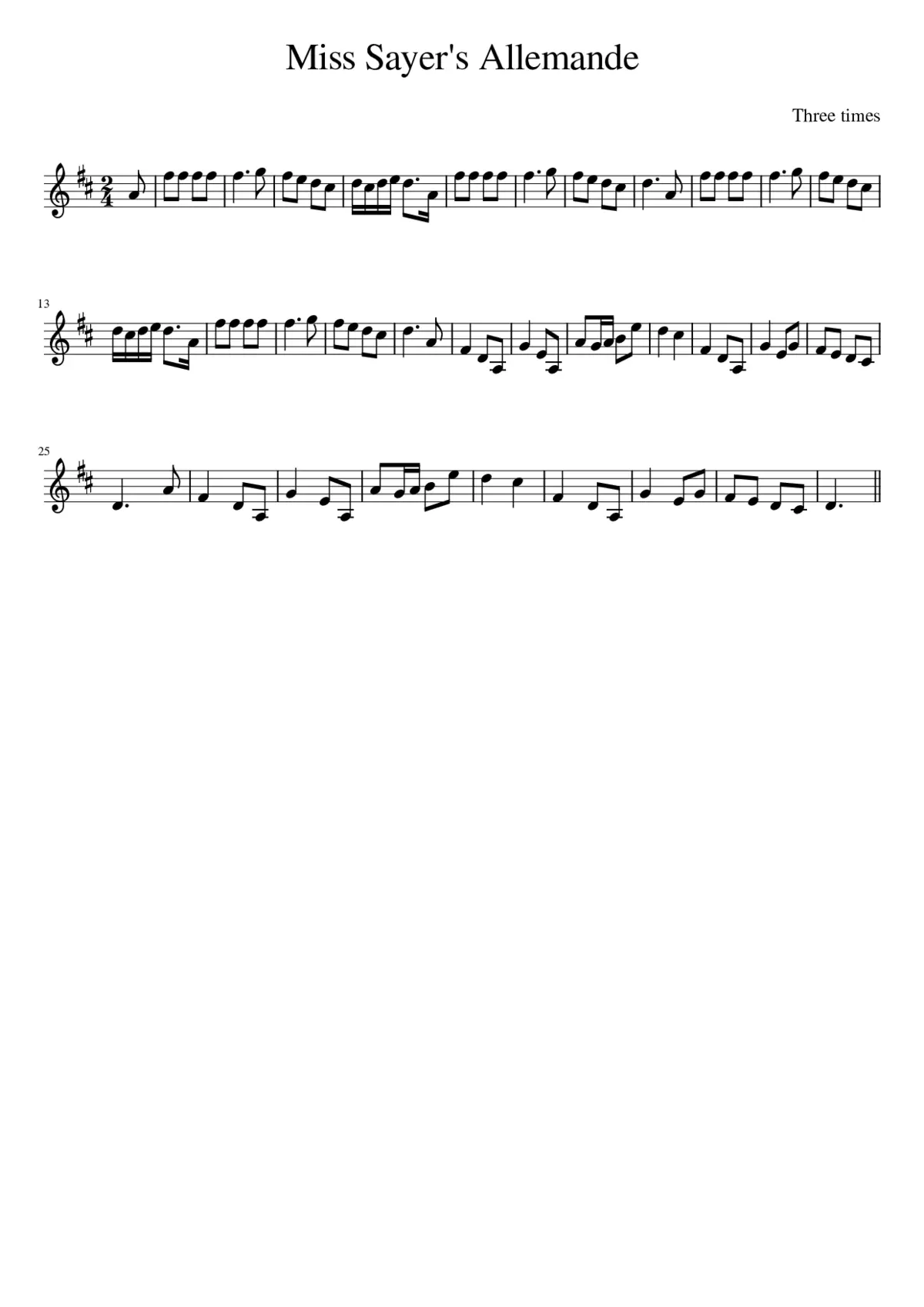 Miss Sayer's Allemande - Page 1
