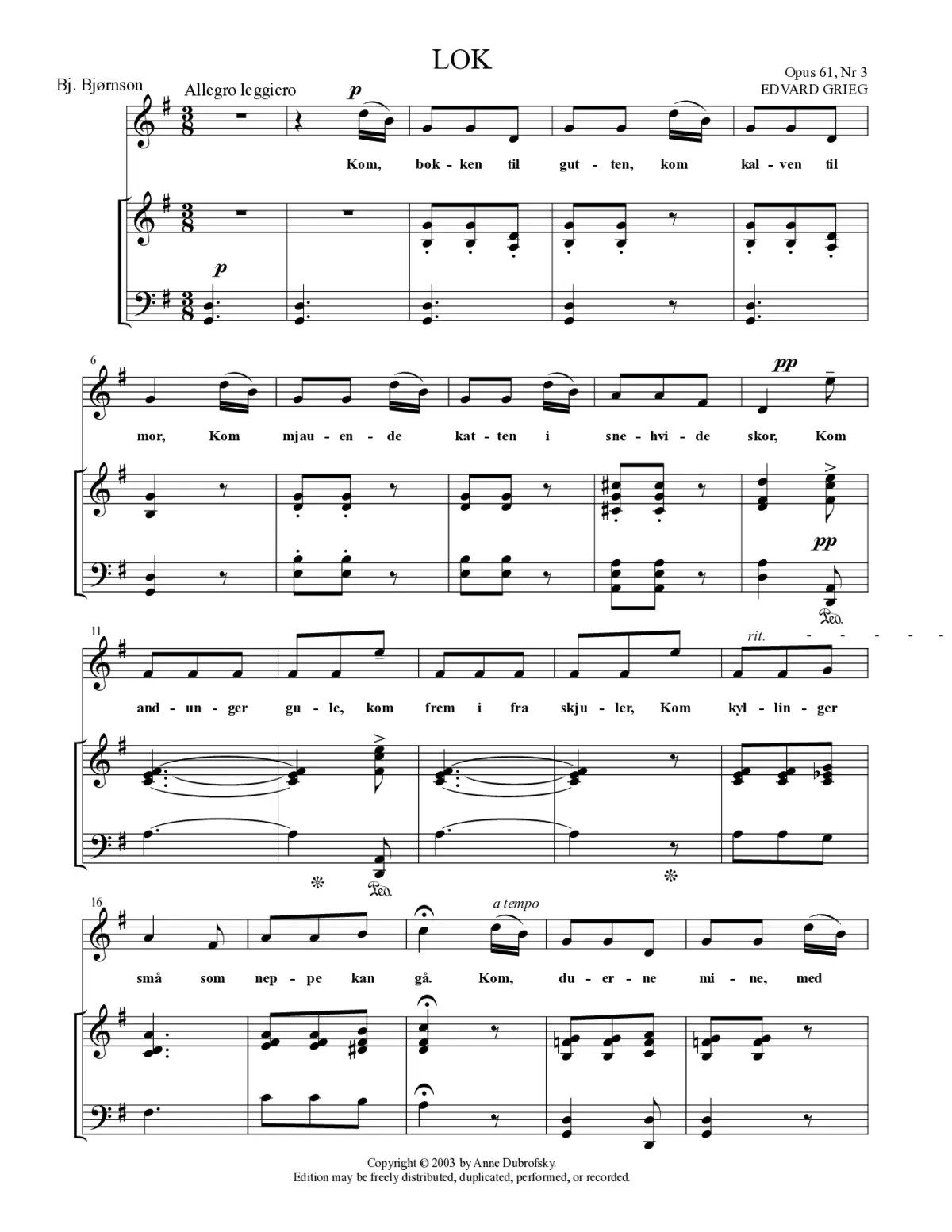 Lok, Op. 61, No. 3 - Page 1