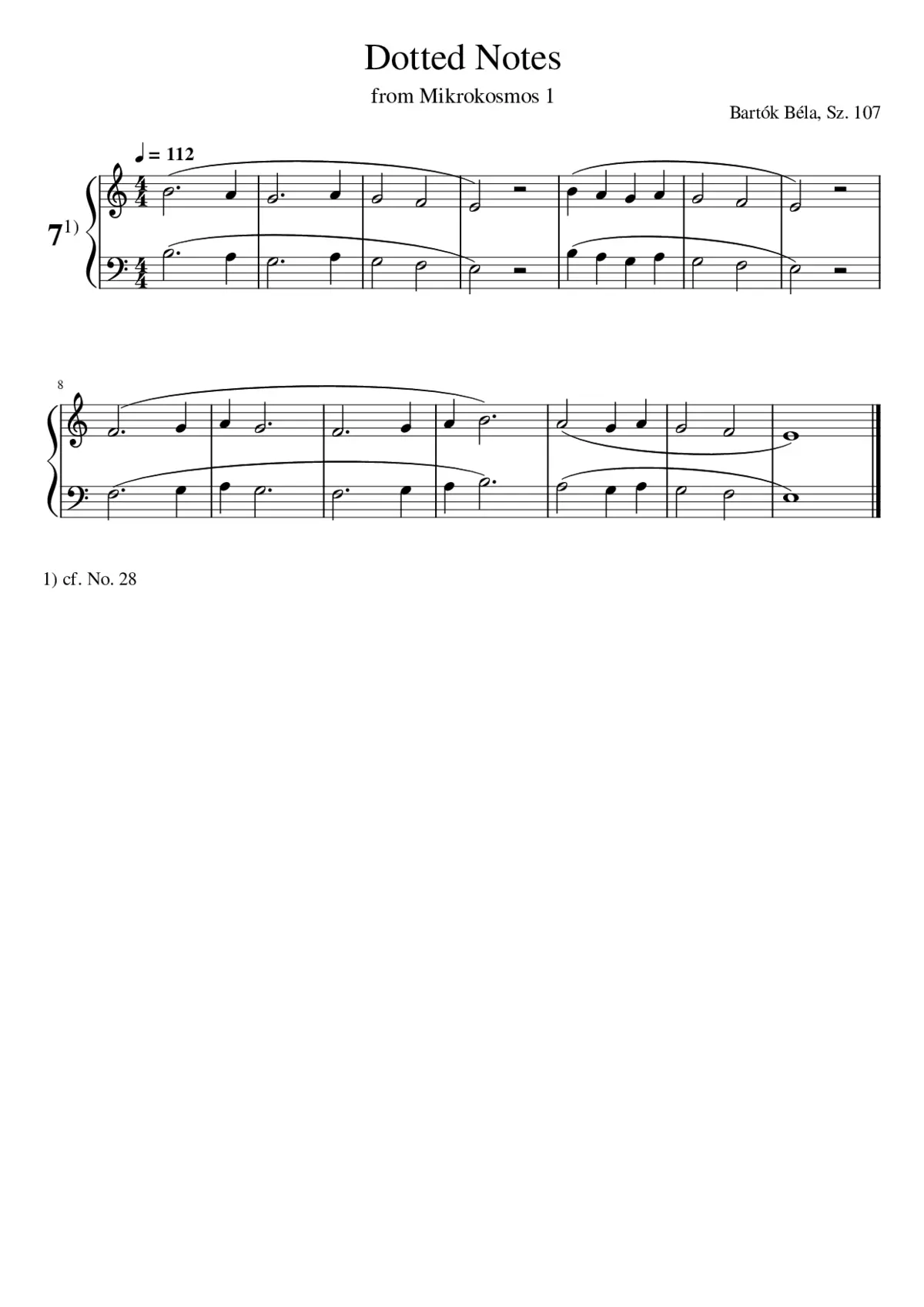 Mikrokosmos Sz.107 - Page 1