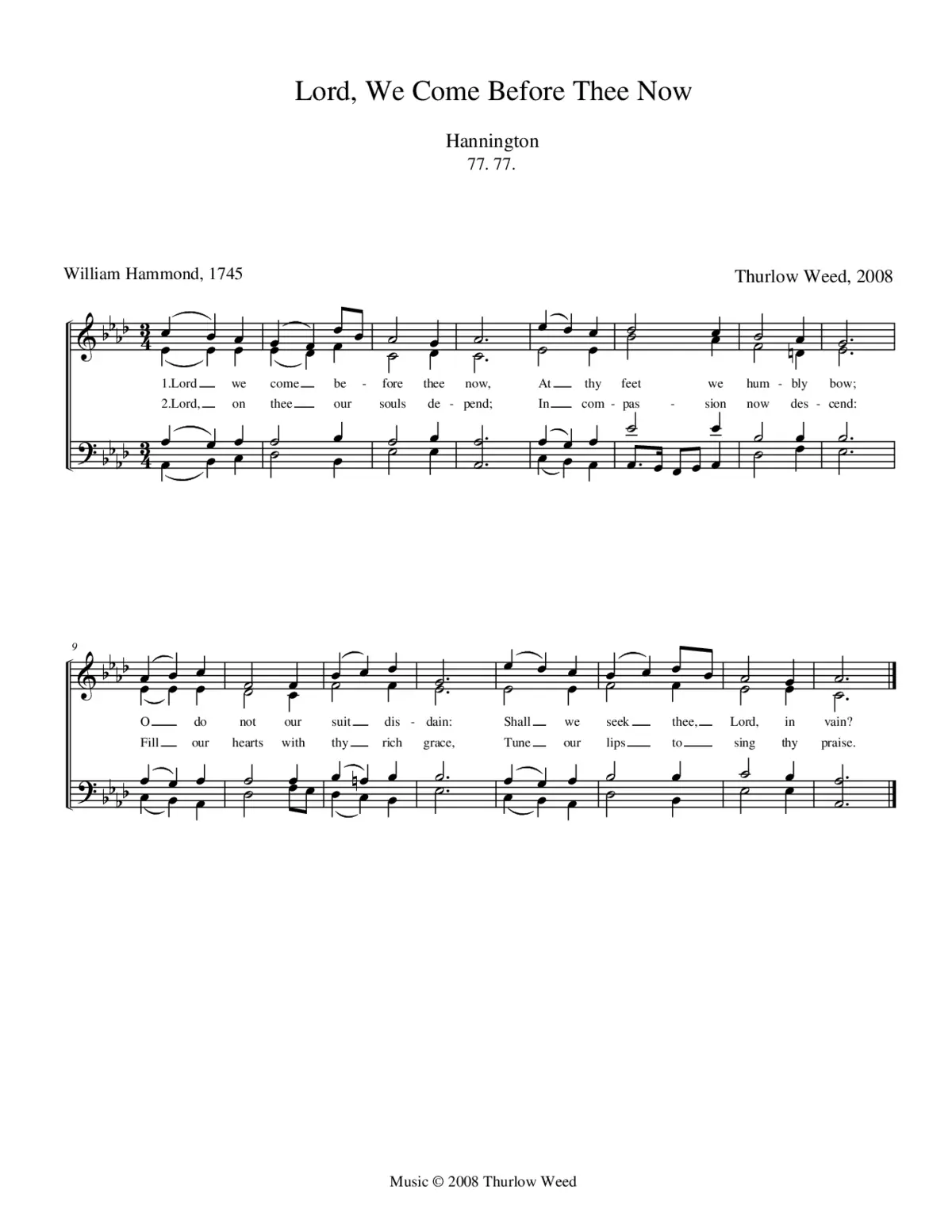 Lord, we come before Thee now - Page 1
