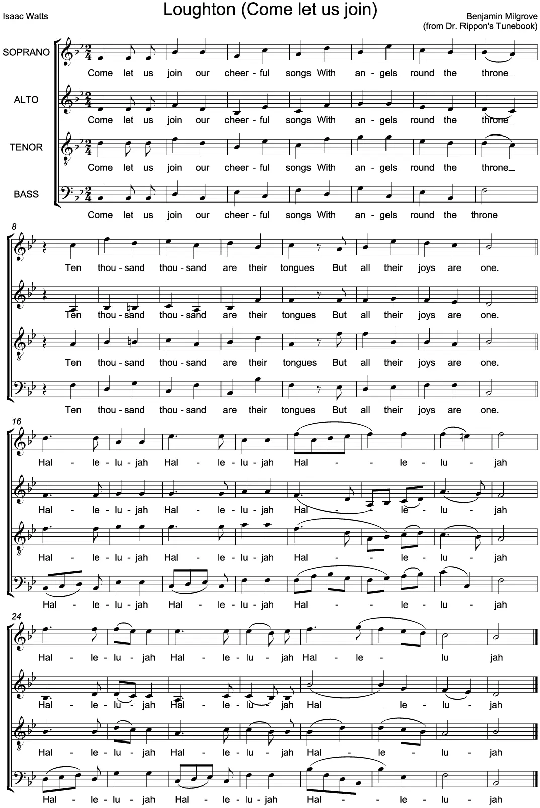 Come, let us join our cheerful songs - Page 1
