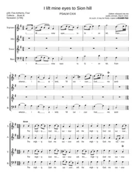 I lift mine eyes to Sion hill