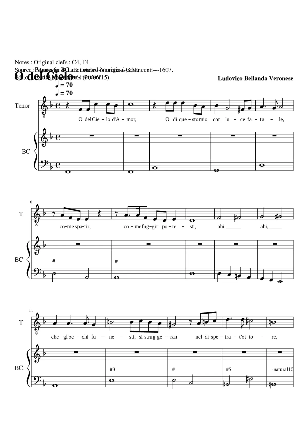 O del Cielo d' Amor - Page 1