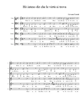 Hò inteso dir che le virtù si trova