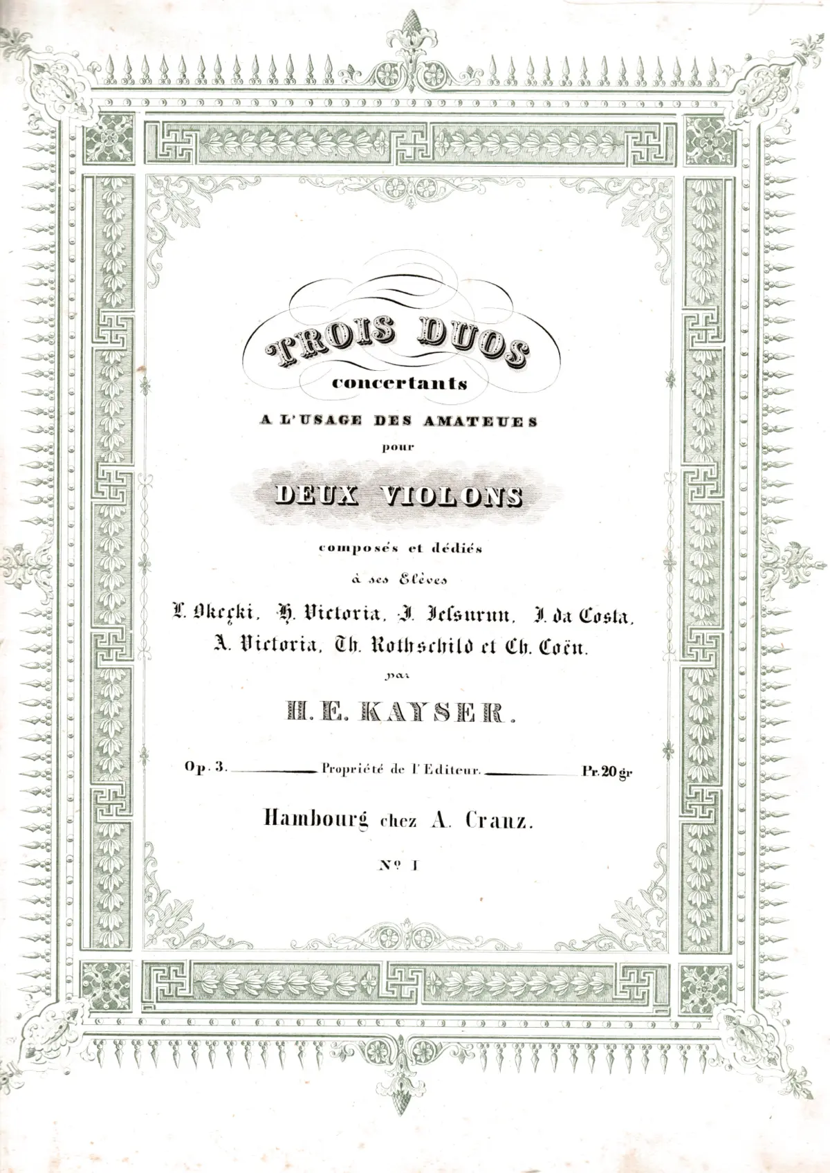 3 Duos concertants à l’Usage des Amateurs pour 2 Violons - Page 1
