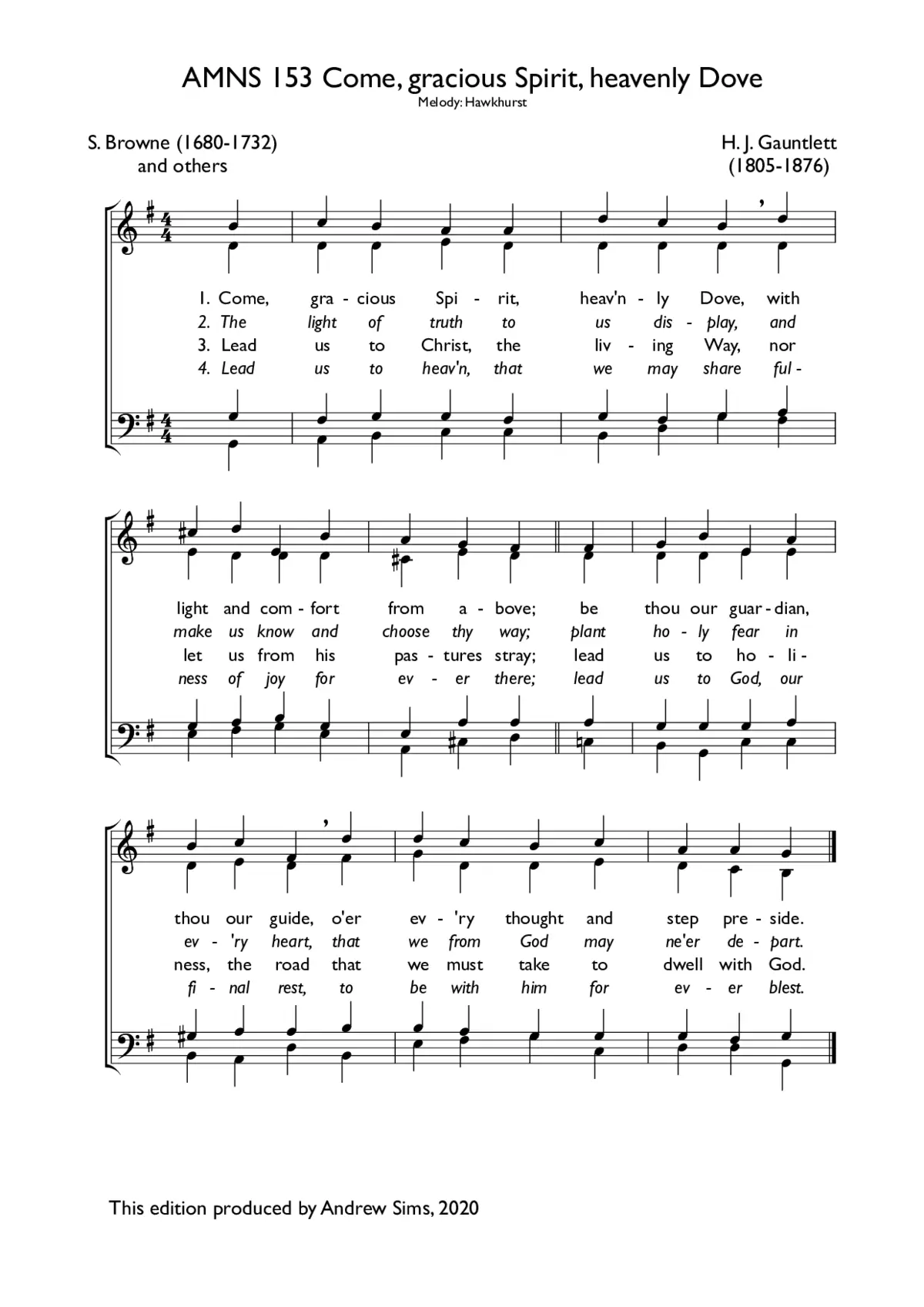 Come, gracious Spirit, heavenly Dove - Page 1