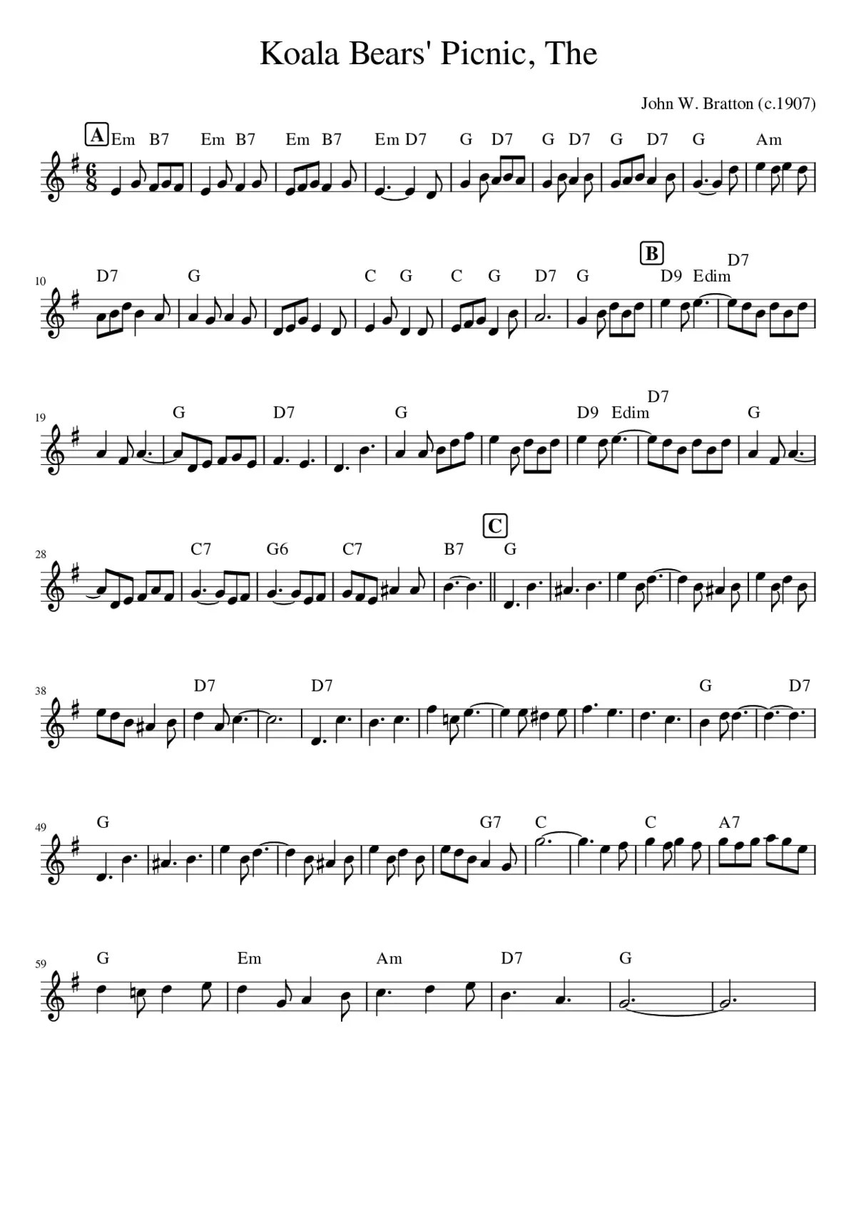 The Koala Bears' Picnic - Page 1