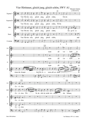 Vier Hirtinnen, gleich jung, SWV A1