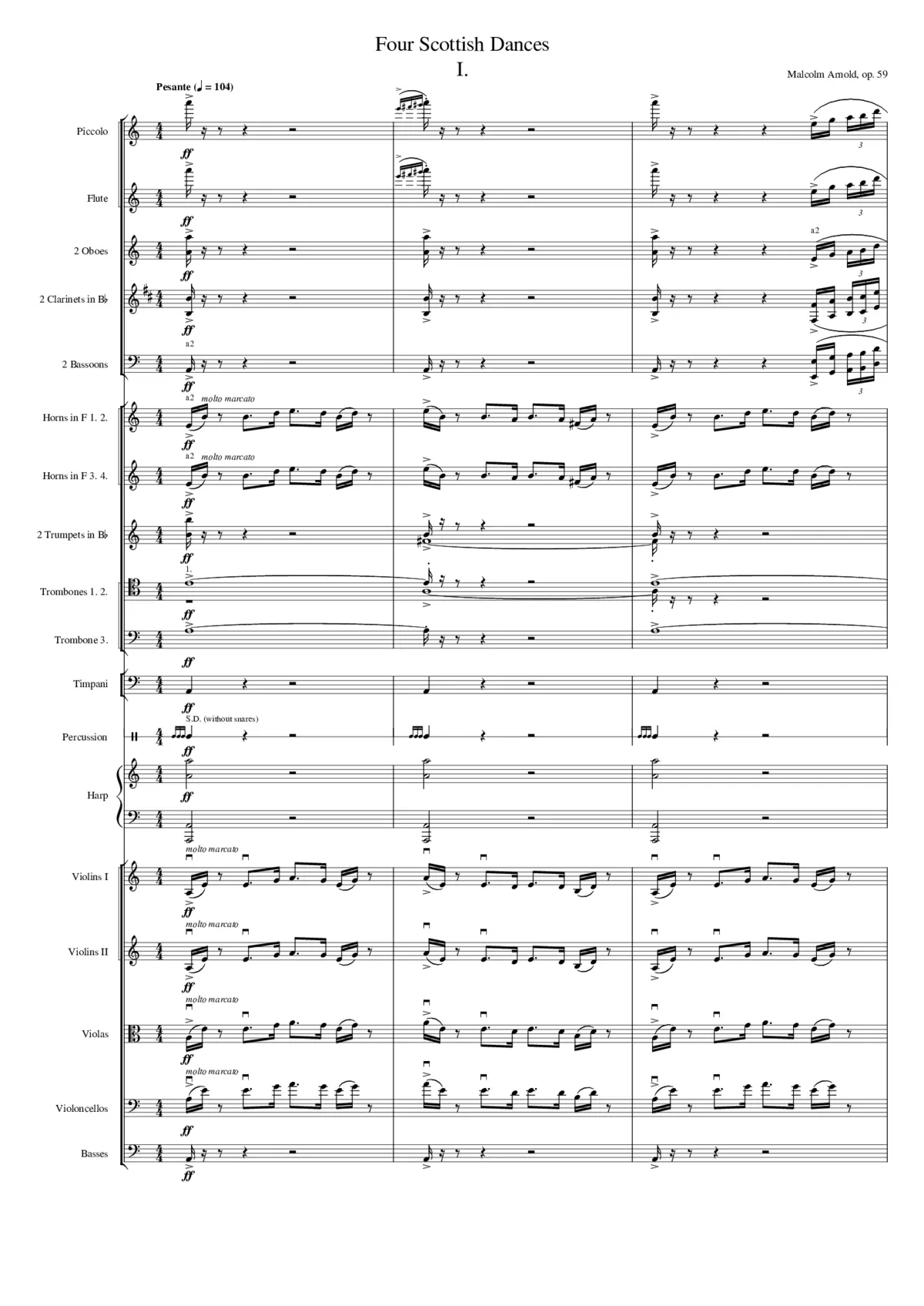 Four Scottish Dances op. 59 - Page 1