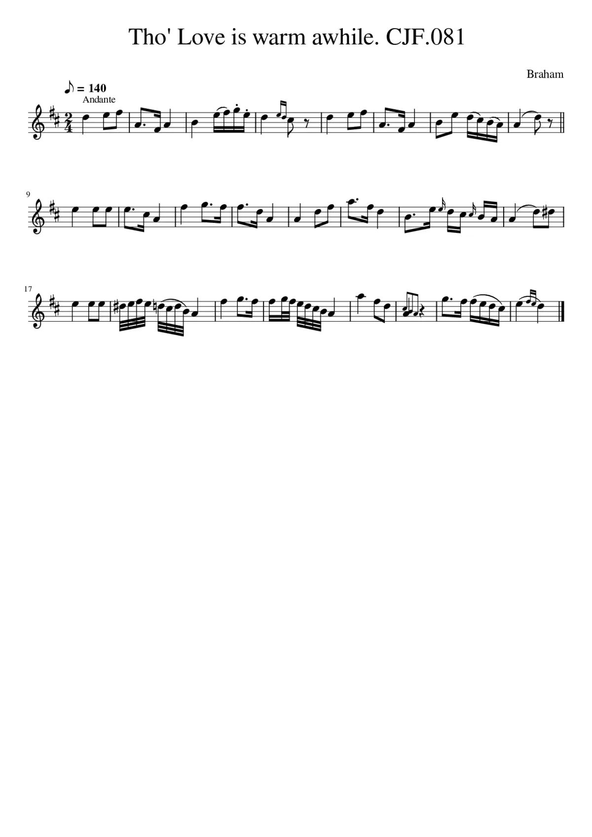 Tho' Love is warm awhile. CJF.081 - Page 1