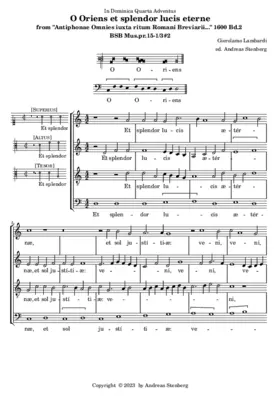 O Oriens et splendor lucis eterne