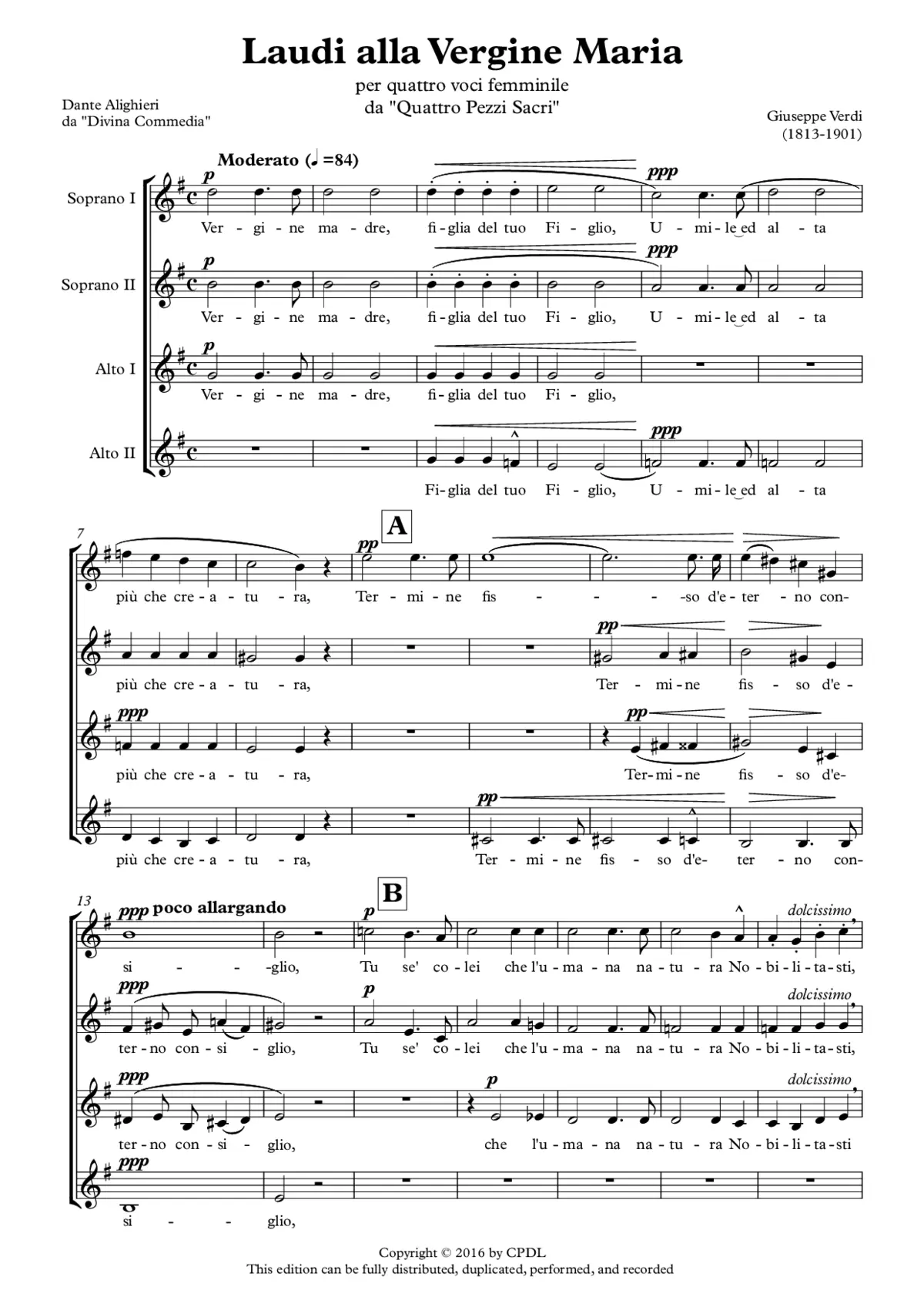 Laudi alla Vergine Maria - Page 1