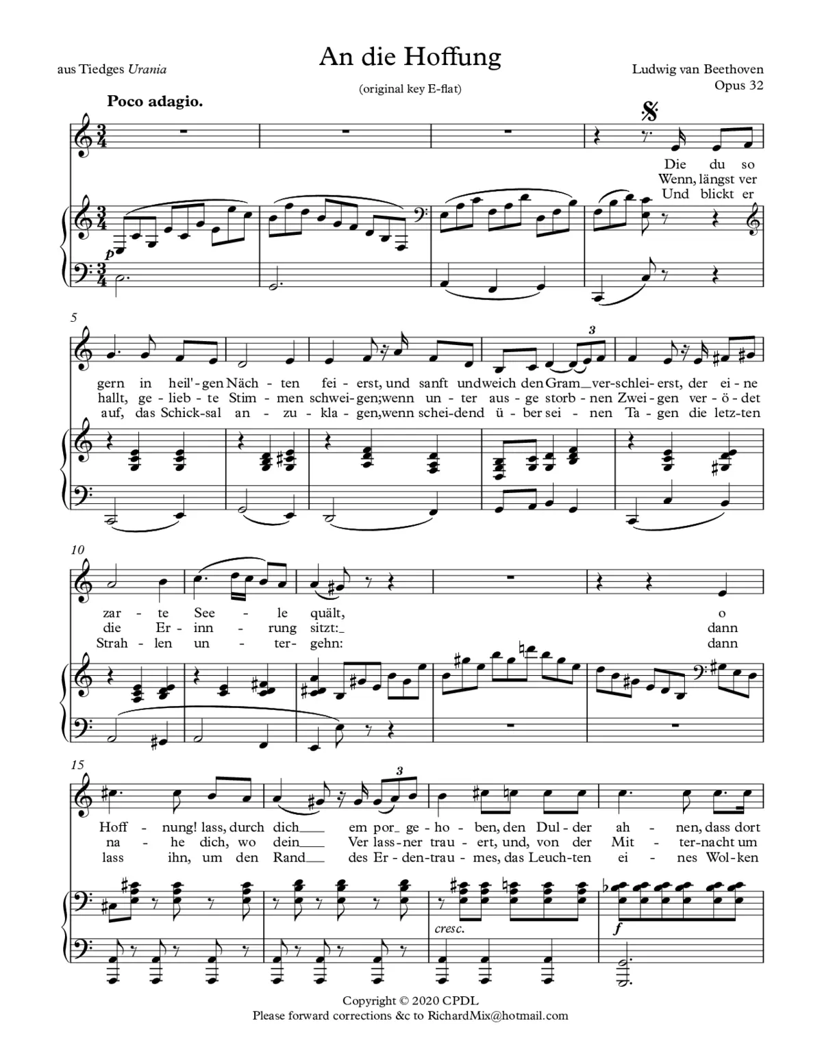 An die Hoffnung, Op. 32 - Page 1