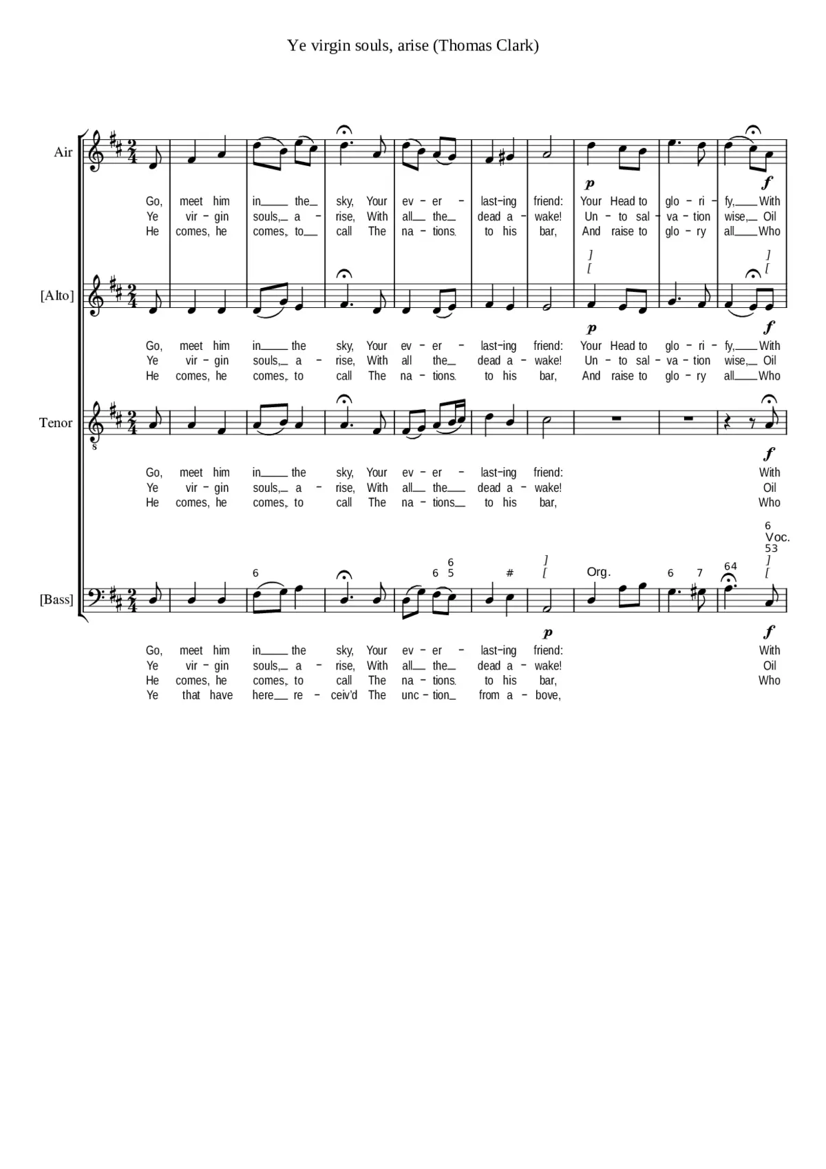 Ye virgin souls arise - Page 1