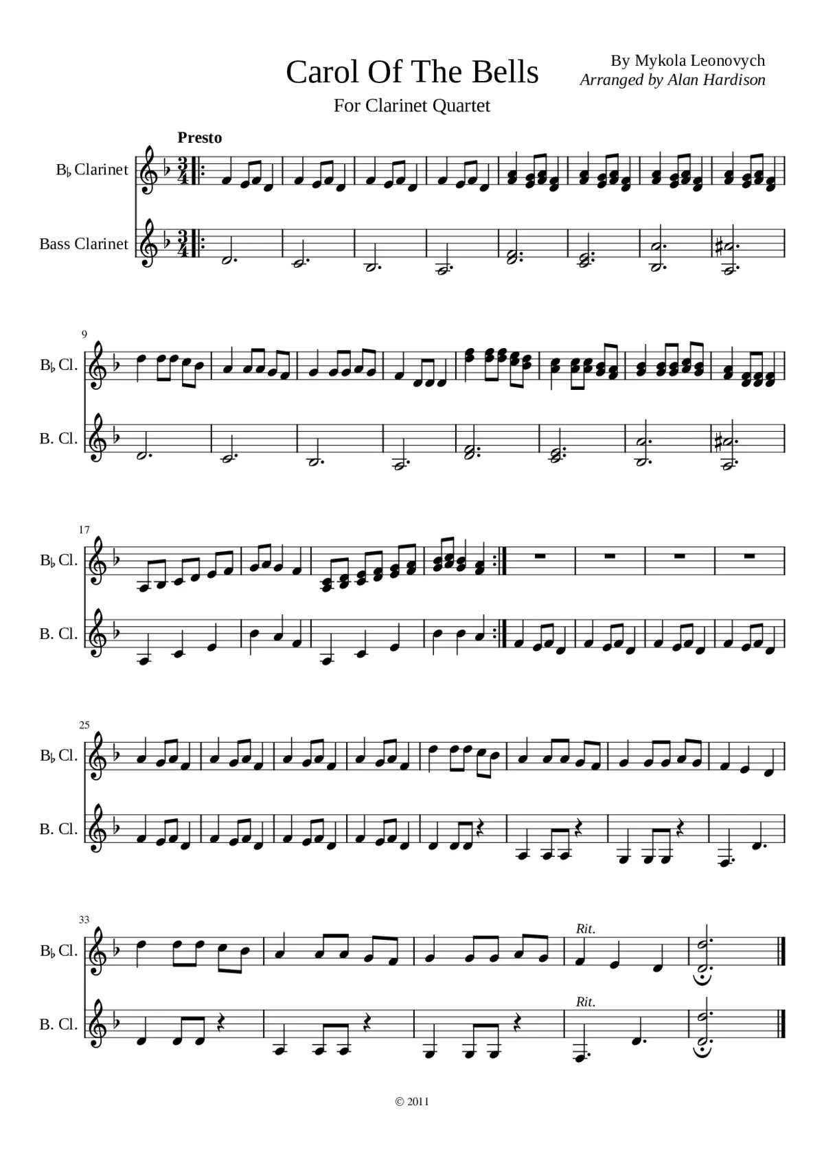 Carol of the Bells - Page 1