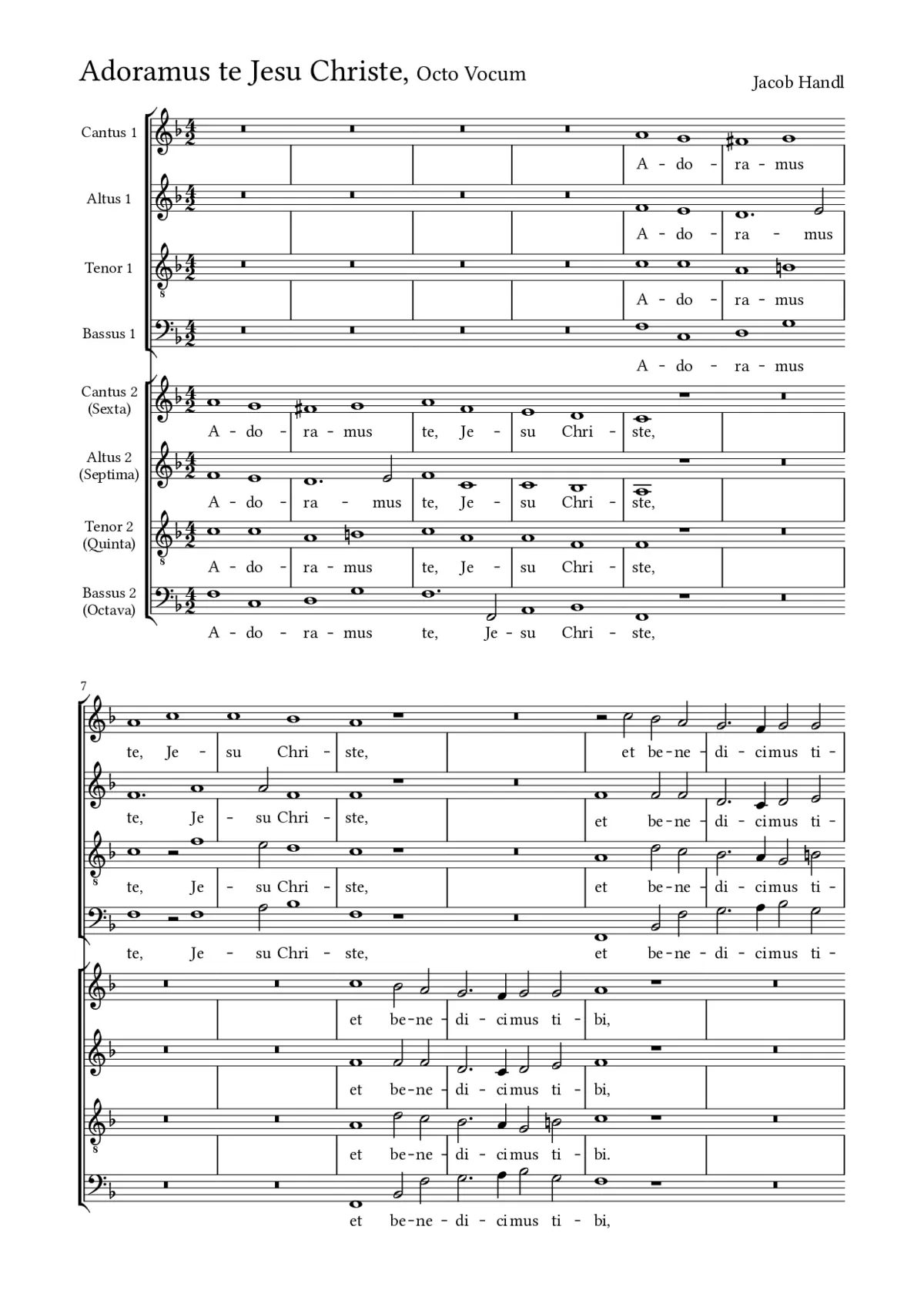 Adoramus te, Jesu Christe a 8 - Page 1